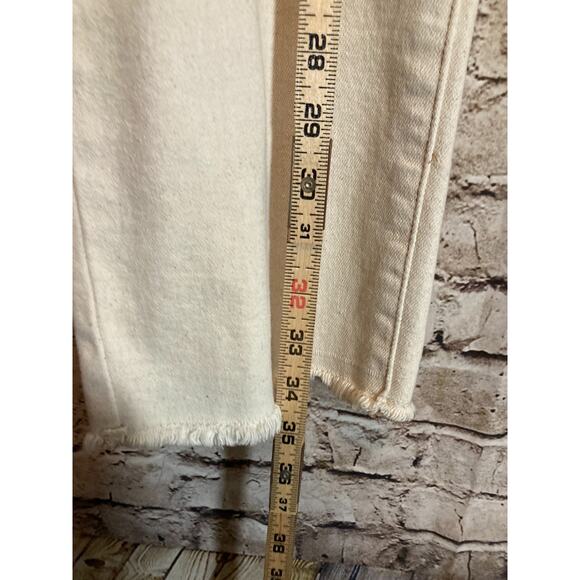 !IT. Jackie Jeans Women 16 Oatmeal Speckled High Rise Straight Leg Ankle Raw Hem - Picture 16 of 16